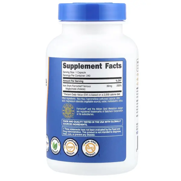 Nutricost Iron Chelate From Ferrochel Capsules